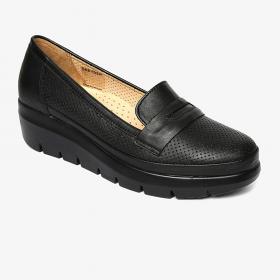 Greyder 59016 Siyah Hakiki Deri Comfort Casual Kadın Ayakkabı