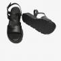 Greyder 59030 Siyah Hakiki Deri Comfort Casual Kadın Sandalet