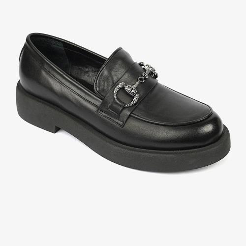 Greyder 72133 Siyah Hakiki Deri Loafer Casual Kadın Ayakkabı