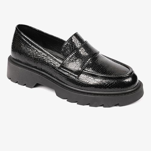 Greyder 33890 Siyah Hakiki Deri Loafer Casual Kadın Ayakkabı