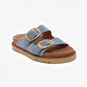 Greyder 59054 Mavi Süet Hakiki Deri Casual Kadın Terlik